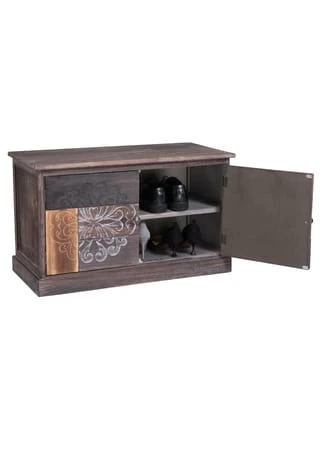 CARO-Möbel Schuhbank MARA Braun, Grau 5 CARO-Möbel Schuhbank MARA Braun, Grau – Bild 3