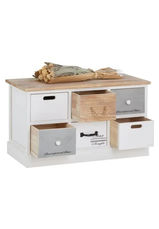 CARO-Möbel Sitzbank Mit 6 Schubkästen In Weiß SALVA Weiß 6 CARO-Möbel Sitzbank Mit 6 Schubkästen In Weiß SALVA Weiß – Bild 4