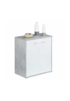 CARO-Möbel Schuhschrank 2 Türen In Verschiedenen Farben LENNIS Betonoptik/ Weiß