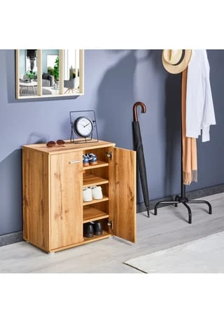 CARO-Möbel Schuhschrank 2 Türen In Verschiedenen Farben LENNIS Wotan Eiche 4 CARO-Möbel Schuhschrank 2 Türen In Verschiedenen Farben LENNIS Wotan Eiche – Bild 2