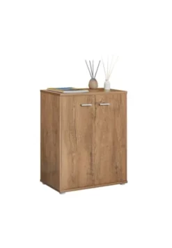 CARO-Möbel Schuhschrank 2 Türen In Verschiedenen Farben LENNIS Eiche Dunkelbraun