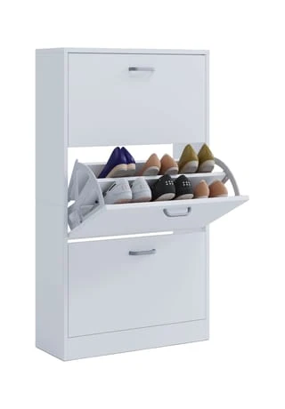 VCM. - My Home Holz Regal Kipper Schuhregal Schuhschrank Schuhkipper 3 Klappen Sipos L Weiß 3 VCM. - My Home Holz Regal Kipper Schuhregal Schuhschrank Schuhkipper 3 Klappen Sipos L Weiß