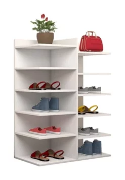 VCM. - My Home XXL Holz Großer Schuhschrank Schuhkommode Schuhregal Groß Enosa 12 Fächer Weiß