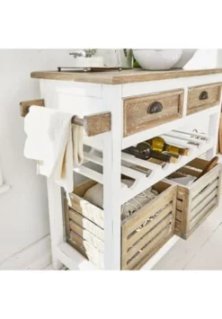 LOBERON Konsole Longbridge Antikweiß/braun Antikweiß/ Braun -WOHN-ESSZIMMER Verkäufe unnamed file 1131