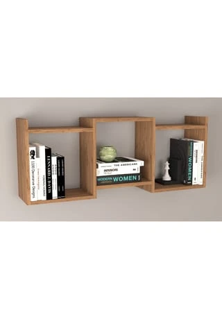 VCM. - My Home Holz Wandregal Hängeregal Regal Bücherregal Wandboard Deko Board Trilas Gesamt: Breite 102cm, Höhe 43cm, Tiefe 22cm 4 VCM. - My Home Holz Wandregal Hängeregal Regal Bücherregal Wandboard Deko Board Trilas Gesamt: Breite 102cm, Höhe 43cm, Tiefe 22cm – Bild 2