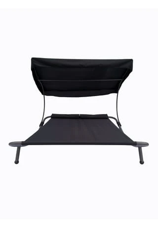 VCM. Doppelliege Gartenliege Zweier Sonnenliege Liegestuhl 2 Personen Dach Bindox Schwarz 5 VCM. Doppelliege Gartenliege Zweier Sonnenliege Liegestuhl 2 Personen Dach Bindox Schwarz – Bild 3