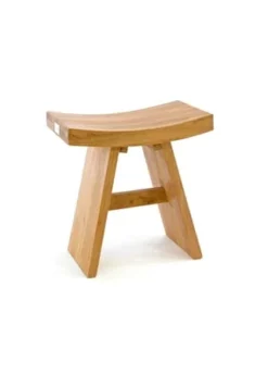 VCM. Hocker Behandeltem Teakholz Sitzhocker Holzhocker Massiv Höhe 47cm Braun