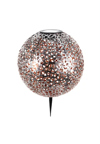 Näve Leuchten LED Deko-Solar-Kugelerdspieß D:25cm Silber 7 Näve Leuchten LED Deko-Solar-Kugelerdspieß D:25cm Silber – Bild 5