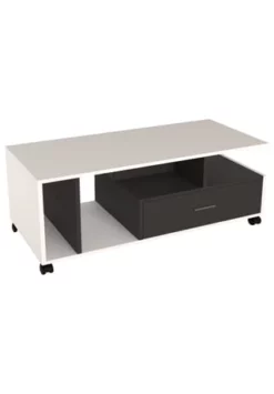 VCM. - My Home Holz Beistelltisch Couchtisch Sofatisch Wohnzimmertisch Rollen Schublade Silus Weiß / Anthrazit -WOHN-ESSZIMMER Verkäufe unnamed file 138