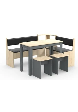 VCM. - My Home Eckbankgruppe Sitzgruppe Küchensitzgruppe Bank Tisch Hocker Esal Maxi Anthrazit / Honig-Eiche 5 VCM. - My Home Eckbankgruppe Sitzgruppe Küchensitzgruppe Bank Tisch Hocker Esal Maxi Anthrazit / Honig-Eiche – Bild 3