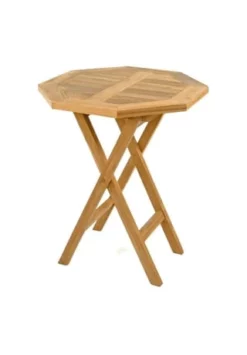 VCM. Balkontisch Gartentisch Beistelltisch Teakholz Klappbar Behandelt Ø60cm Braun