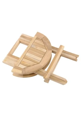 VCM. Beistelltisch Blumen Hocker Tisch Klappbar Teakholz Unbehandelt Ø40 Braun 4 VCM. Beistelltisch Blumen Hocker Tisch Klappbar Teakholz Unbehandelt Ø40 Braun – Bild 2