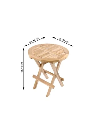 VCM. Beistelltisch Blumen Hocker Tisch Klappbar Teakholz Unbehandelt Ø40 Braun 6 VCM. Beistelltisch Blumen Hocker Tisch Klappbar Teakholz Unbehandelt Ø40 Braun – Bild 4