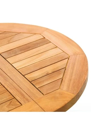 VCM. Beistelltisch Blumen Hocker Tisch Klappbar Teak Holz H 46cm Ø 40cm Braun 4 VCM. Beistelltisch Blumen Hocker Tisch Klappbar Teak Holz H 46cm Ø 40cm Braun – Bild 2