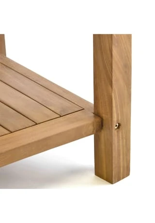 VCM. Beistelltisch Blumenhocker Teakholz Behandelt Balkon Terrasse 50x50cm Braun 6 VCM. Beistelltisch Blumenhocker Teakholz Behandelt Balkon Terrasse 50x50cm Braun – Bild 4