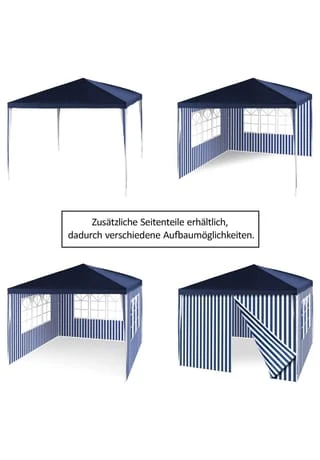 VCM. Pavillon Partyzelt 3x3m Blau Weiß Wasserdicht 4 Seitenteile Gartenzelt Eventzelt 7 VCM. Pavillon Partyzelt 3x3m Blau Weiß Wasserdicht 4 Seitenteile Gartenzelt Eventzelt – Bild 5