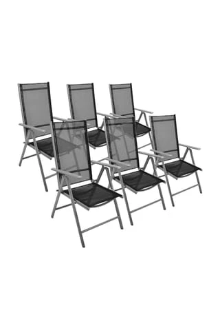 VCM. 6er Set Klappstuhl Schwarz Klappsessel Gartenstuhl Campingstuhl Liegestuhl Schwarz 3 VCM. 6er Set Klappstuhl Schwarz Klappsessel Gartenstuhl Campingstuhl Liegestuhl Schwarz