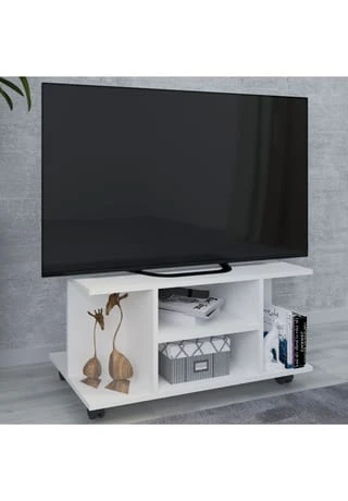 VCM. - My Media Holz TV Lowboard Rollen Fernsehschrank Tisch Konsole Rollbar Möbel Fernsehtisch Findalo Weiß 4 VCM. - My Media Holz TV Lowboard Rollen Fernsehschrank Tisch Konsole Rollbar Möbel Fernsehtisch Findalo Weiß – Bild 2