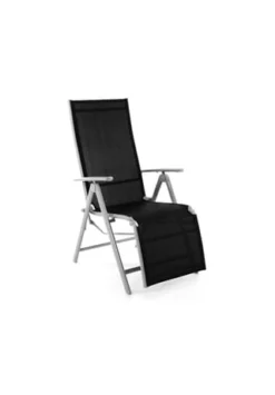VCM. Gartenliege Sonnenliege Liegestuhl Relaxliege Terrasse Balkon Schwarz Grau Schwarz