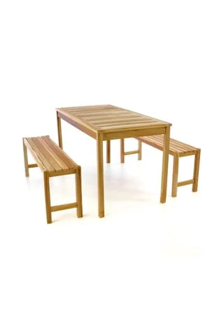 VCM. Gartenmöbelset Picknickset Sitzgruppe Natur Teakholz Bank Tisch 135cm Braun 3 VCM. Gartenmöbelset Picknickset Sitzgruppe Natur Teakholz Bank Tisch 135cm Braun
