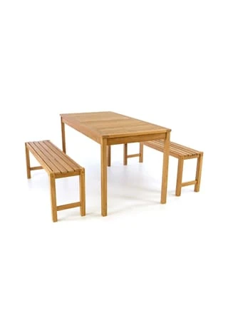 VCM. Gartenmöbelset Picknickset Sitzgruppe Teakholz Behandelt Bank Tisch 135cm Braun 3 VCM. Gartenmöbelset Picknickset Sitzgruppe Teakholz Behandelt Bank Tisch 135cm Braun