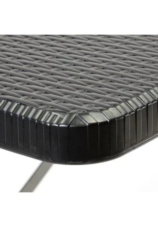 VCM. Partytisch Klapptisch Gartentisch Rattan-Optik 180 X 75 Cm Schwarz Tragegriff Schwarz 4 VCM. Partytisch Klapptisch Gartentisch Rattan-Optik 180 X 75 Cm Schwarz Tragegriff Schwarz – Bild 2