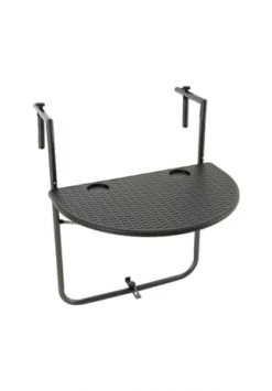 VCM. Balkonhängetisch Balkontisch Wandklapptisch Hängetisch Stabil 59x40 Cm Schwarz Schwarz