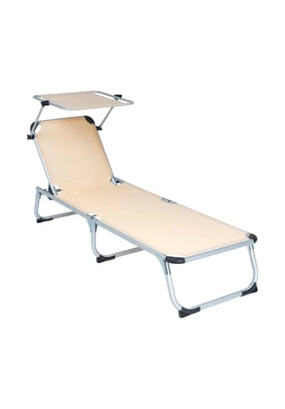VCM. Sonnenliege Sonnendach Beige 187x57x30 Cm Alu Campingliege Klappbar Beige 3 VCM. Sonnenliege Sonnendach Beige 187x57x30 Cm Alu Campingliege Klappbar Beige