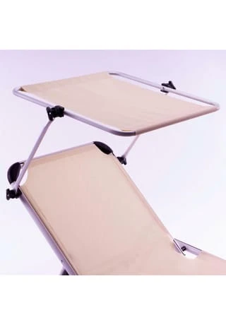 VCM. Sonnenliege Sonnendach Beige 187x57x30 Cm Alu Campingliege Klappbar Beige 7 VCM. Sonnenliege Sonnendach Beige 187x57x30 Cm Alu Campingliege Klappbar Beige – Bild 5