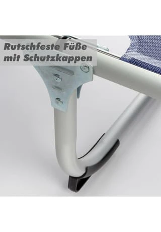 VCM. Gartenliege Sonnenliege Blau Mit Kissen 187x57x30 Cm Alu Klappbar Blau 6 VCM. Gartenliege Sonnenliege Blau Mit Kissen 187x57x30 Cm Alu Klappbar Blau – Bild 4