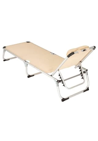 VCM. Gartenliege Sonnenliege Beige Kissen 187x57x30cm Liege Alu Klappbar Beige 4 VCM. Gartenliege Sonnenliege Beige Kissen 187x57x30cm Liege Alu Klappbar Beige – Bild 2