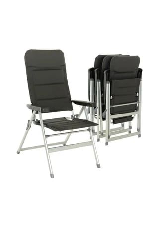 VCM. 4er Set Campingstuhl Extrastarke Polsterung Gartenstuhl Klappstuhl Alu-Stuhl Grau 3 VCM. 4er Set Campingstuhl Extrastarke Polsterung Gartenstuhl Klappstuhl Alu-Stuhl Grau