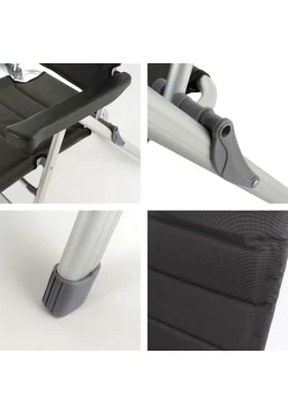 VCM. 4er Set Campingstuhl Extrastarke Polsterung Gartenstuhl Klappstuhl Alu-Stuhl Grau 5 VCM. 4er Set Campingstuhl Extrastarke Polsterung Gartenstuhl Klappstuhl Alu-Stuhl Grau – Bild 3
