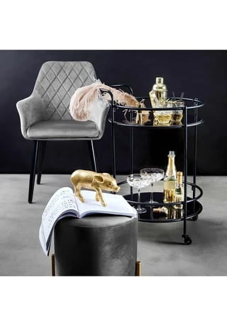 BUTLERS® VELVET Stuhl Samt 2er-Set Grau Grau 4 BUTLERS® VELVET Stuhl Samt 2er-Set Grau Grau – Bild 2