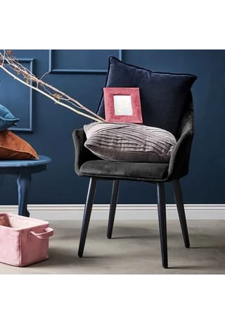 BUTLERS® VELVET Stuhl Samt 2er-Set Grau Grau 6 BUTLERS® VELVET Stuhl Samt 2er-Set Grau Grau – Bild 4