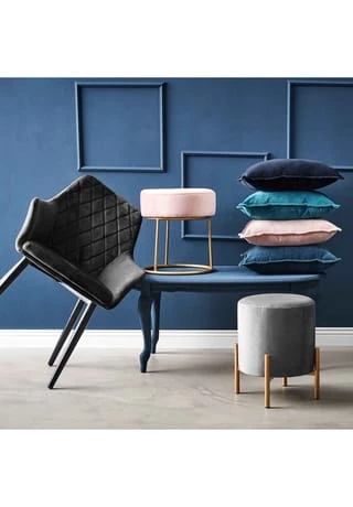 BUTLERS® VELVET Stuhl Samt 2er-Set Grau Grau 7 BUTLERS® VELVET Stuhl Samt 2er-Set Grau Grau – Bild 5