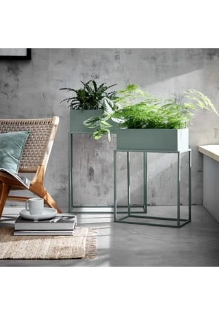 BUTLERS® PLANTA Pflanzkasten Mit Gestell B 55 X T 25cm Salbei 4 BUTLERS® PLANTA Pflanzkasten Mit Gestell B 55 X T 25cm Salbei – Bild 2