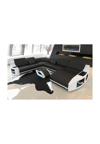 SOFA DREAMS Wohnlandschaft XXL Swing Schwarz-weiß 3 SOFA DREAMS Wohnlandschaft XXL Swing Schwarz-weiß