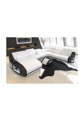 SOFA DREAMS Wohnlandschaft XXL Swing Weiß-schwarz 3 SOFA DREAMS Wohnlandschaft XXL Swing Weiß-schwarz