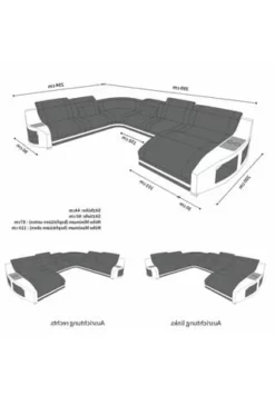 SOFA DREAMS Wohnlandschaft XXL Swing Grau-schwarz -WOHN-ESSZIMMER Verkäufe unnamed file 255