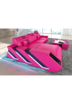 SOFA DREAMS Ecksofa Apollonia L Pink-schwarz -WOHN-ESSZIMMER Verkäufe unnamed file 266