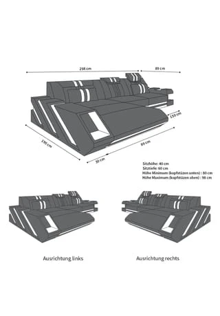 SOFA DREAMS Ecksofa Apollonia L Schwarz-weiß 9 SOFA DREAMS Ecksofa Apollonia L Schwarz-weiß – Bild 7