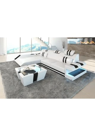 SOFA DREAMS Ecksofa Apollonia L Weiß-schwarz 4 SOFA DREAMS Ecksofa Apollonia L Weiß-schwarz – Bild 2