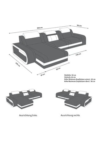 SOFA DREAMS Ecksofa Leder Berlin Braun-weiss 7 SOFA DREAMS Ecksofa Leder Berlin Braun-weiss – Bild 5