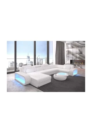 SOFA DREAMS Wohnlandschaft Leder Berlin Weiß 3 SOFA DREAMS Wohnlandschaft Leder Berlin Weiß
