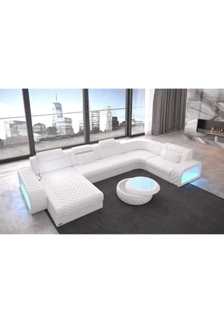 SOFA DREAMS Wohnlandschaft Leder Berlin Weiß 5 SOFA DREAMS Wohnlandschaft Leder Berlin Weiß – Bild 3