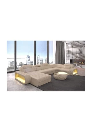 SOFA DREAMS Wohnlandschaft Leder Berlin Beige 3 SOFA DREAMS Wohnlandschaft Leder Berlin Beige