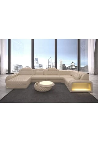 SOFA DREAMS Wohnlandschaft Leder Berlin Beige 4 SOFA DREAMS Wohnlandschaft Leder Berlin Beige – Bild 2