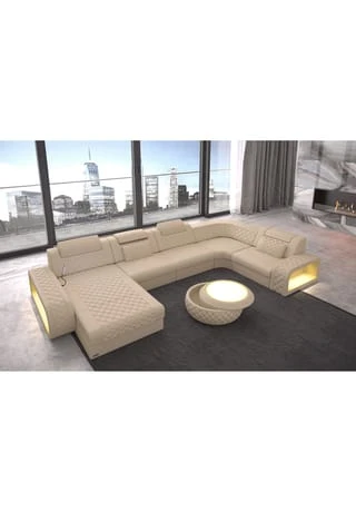 SOFA DREAMS Wohnlandschaft Leder Berlin Beige 5 SOFA DREAMS Wohnlandschaft Leder Berlin Beige – Bild 3