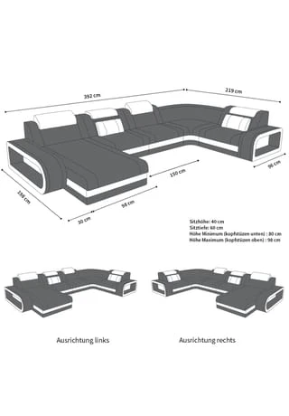 SOFA DREAMS Wohnlandschaft Leder Berlin Beige-weiß 8 SOFA DREAMS Wohnlandschaft Leder Berlin Beige-weiß – Bild 6